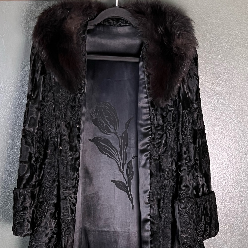 Vintage black fur coat